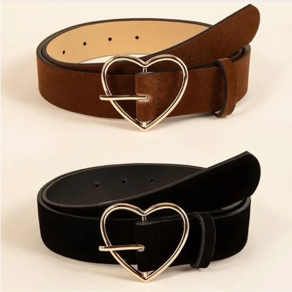 Boho Vegan Leather Heart Belt Set - Picture 1 of 3